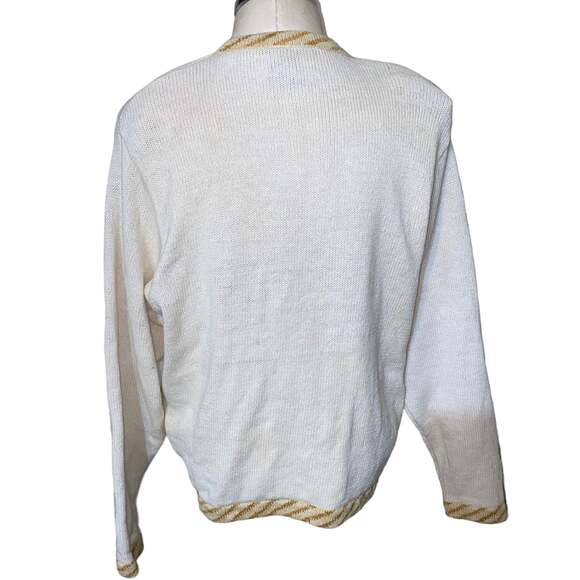 Cascade Blues Vintage Button Front Ugly Christmas Sweater w/fabric buttons SZ L - Picture 4 of 7